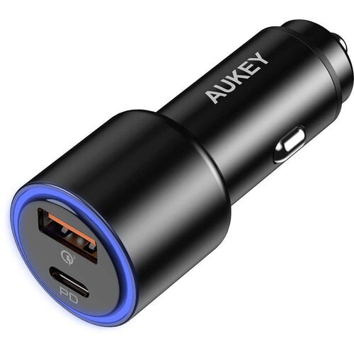 AUKEY CC-Y18S Dual (USB-C/USB-A) LED Car Charger - 36W