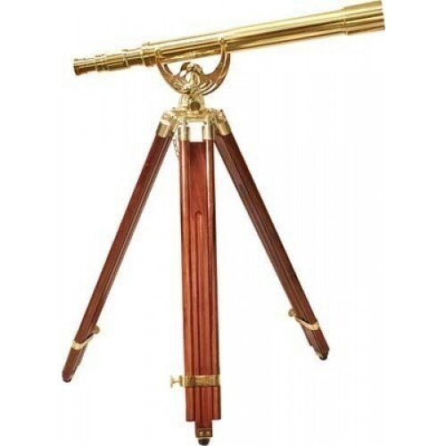 Barska 18x 50mm Anchormaster Classic Brass Telescope w/ Mahogany Tripod