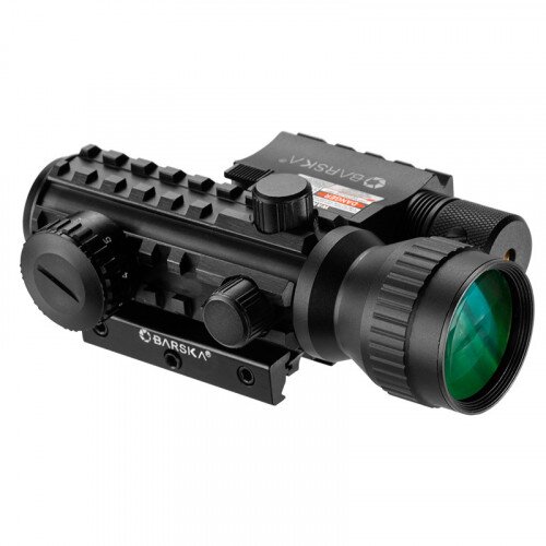 Barska 2x30mm Multi-Rail Tactical Red Dot Sight GLX Green Laser Combo