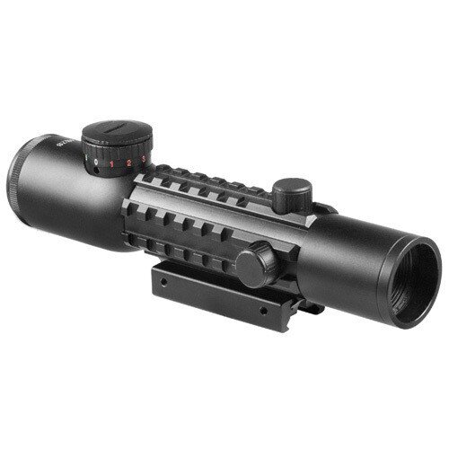 Barska 4x28mm IR Electro Sight Multi-Rail Tactical Rifle Scope Red Laser Combo
