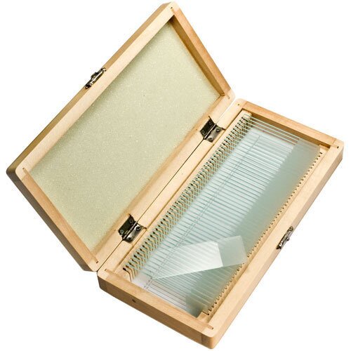 Barska 50 Blank Microscope Slides w/ Wooden Case