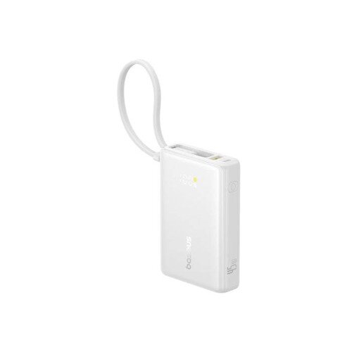 Baseus Picogo Power Bank 45W 10000mAh With Built-in Cable - White
