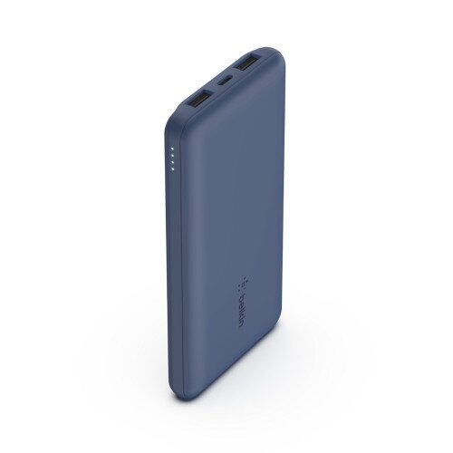 Belkin BOOST CHARGE 3-Port Power Bank 10K + USB-A to USB-C Cable - Blue