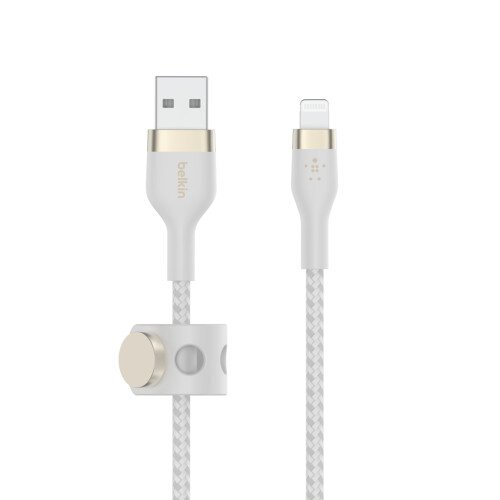 Belkin BOOST CHARGE PRO Flex USB-A Cable with Lightning Connector - White - 1 Meter