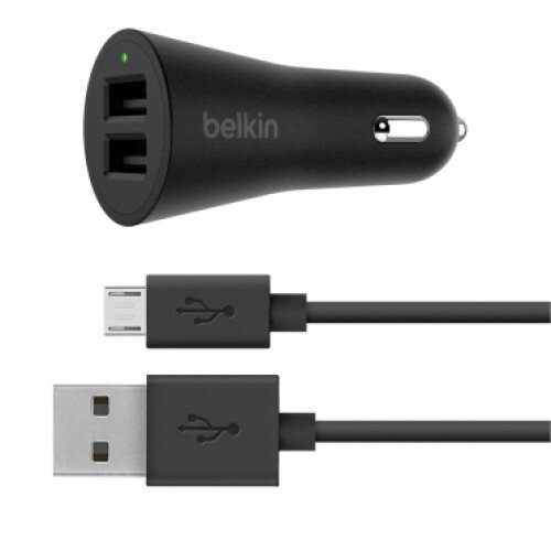 Belkin BOOST UP 2-Port Car Charger + USB-A to Micro-USB Cable