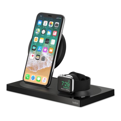 Belkin BOOST UP Wireless Charging Dock: Wireless Charging Pad + Apple Watch Dock - Black