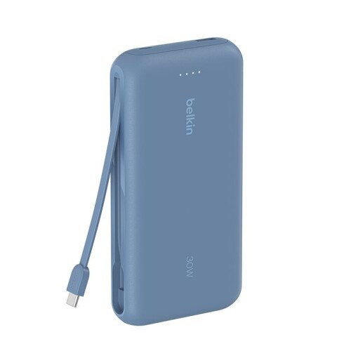 Belkin BoostCharge Power Bank with Integrated Cable - 20K - Blue