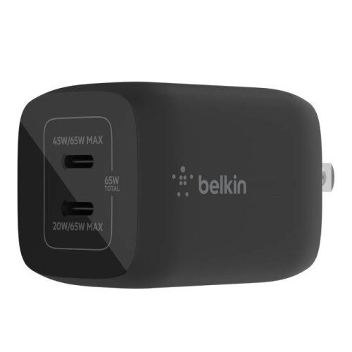 Belkin BoostCharge Pro Dual USB-C GaN Wall Charger with PPS 65W