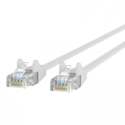 Belkin CAT5e Ethernet Patch Cable Snagless, RJ45, M/M - White - 25.0 - Feet