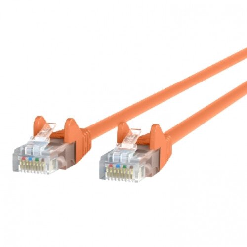 Belkin CAT6 Ethernet Patch Cable Snagless, RJ45, M/M - Orange - 1ft