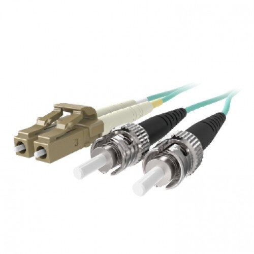 Belkin Fiber Optic Cable; 10GB Aqua Multimode LC/ST Duplex, 50/125 OM3 - 3.0 - Meters