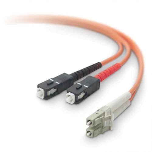 Belkin Fiber Optic Cable; Orange Multimode LC/SC Duplex, 50/125 OM2 - 5.0 - Meters