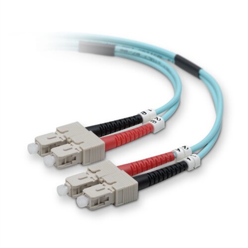 Belkin Fiber Patch Cable 10 Gig Aqua 50/125 SC/SC - 3.0 - Meters
