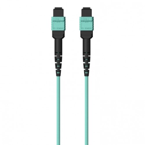 Belkin MTP to MTP MPO Fiber Optic Cable, 40GbE Aqua MTP/MTP, 50/125, OM3, Plenum - 1.0 - Meters