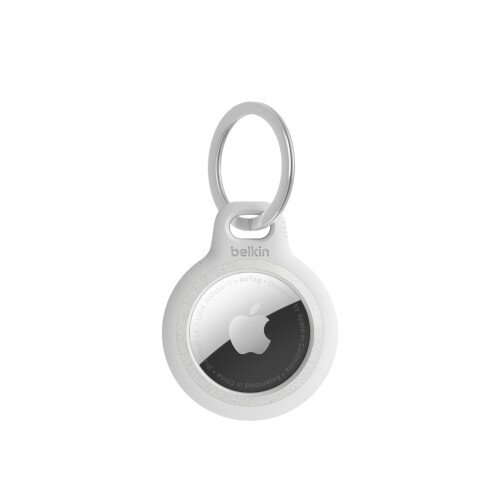 Belkin Reflective Secure Holder with Key Ring for Apple AirTag - White