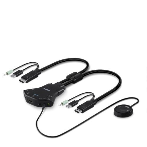 Belkin Secure FLIP 2-Port DisplayPort KVM w/ Remote