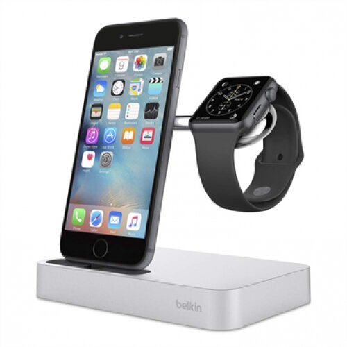 Belkin Valet Charge Dock for Apple Watch + iPhone - Silver