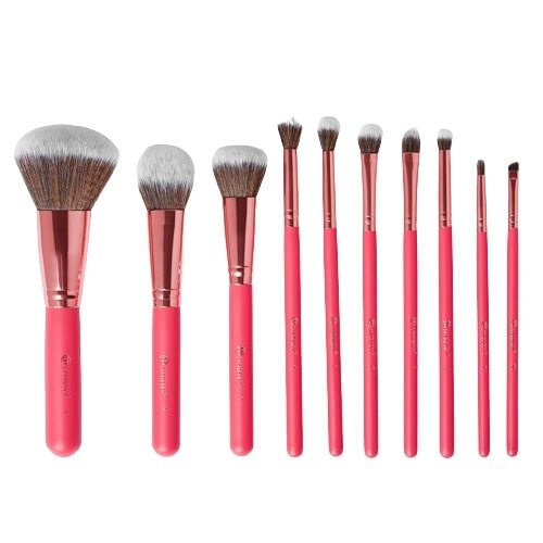 BH Cosmetics Bombshell Beauty 10 Piece Brush Set with Bag
