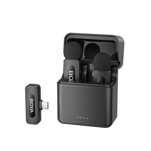 BOYA BY-V30 2.4 GHz Dual-Channel Wireless Microphone - (USB-C) RX + 2 TX + Charging Case