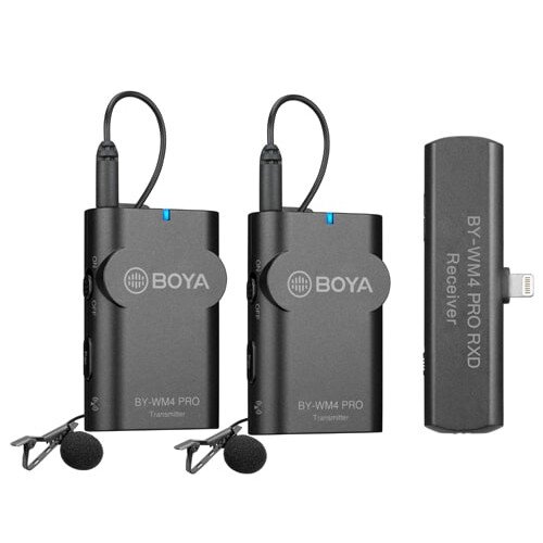 BOYA BY-WM4 PRO-K4 2.4 GHz Wireless Microphone System For iOS devices