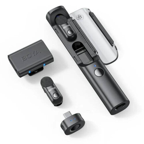 BOYA Magic Al-Powered Transformable Wireless Microphone - (USB-C + 3.5mm TRS ) RX + 2 TX + CC