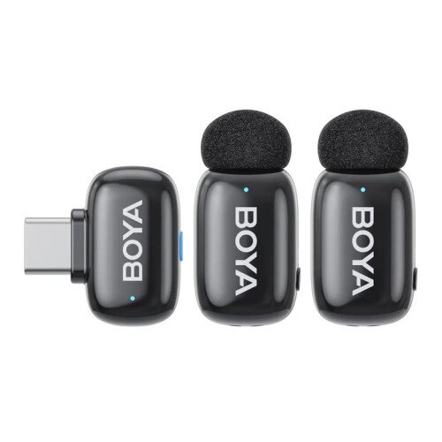 BOYA Mini Ultracompact 2.4GHz Wireless Microphone System - (Type-C) RX +2 TX - Black