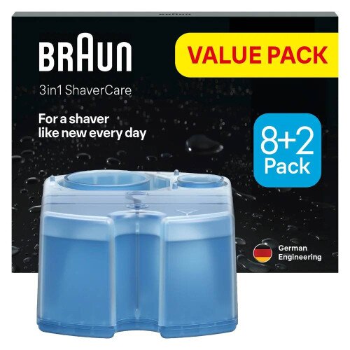 Braun 3in1 ShaverCare Cleaning Cartridges Value Pack 8+2