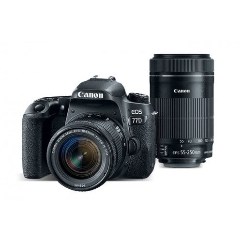 Canon EOS 77D Camera Bundle with EF-S 18-55 IS STM and EF-S 55-250 IS STM Lens Kit