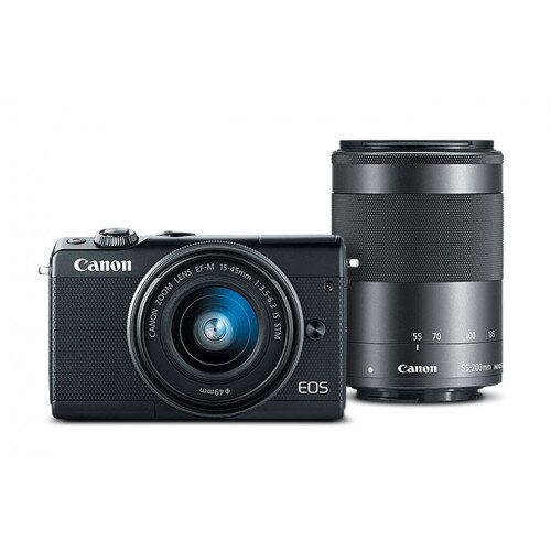 Canon EOS M100 EF-M 15-45mm & EF-M 55-200mm IS STM Kit - Black