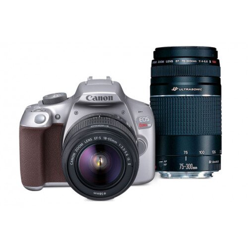 Canon EOS Rebel T6 Gray EF-S 18-55mm f/3.5-5.6 IS II Kit & EF 75-300mm f/4-5.6 III USM