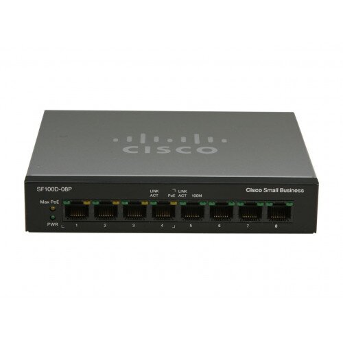Cisco SF100D-08P 8-Port 10/100 PoE Desktop Switch
