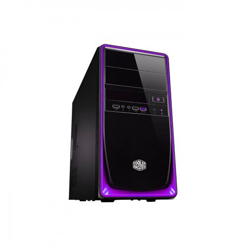 Cooler Master Elite 344 USB3 Mini Tower Computer Case - Black/Purple