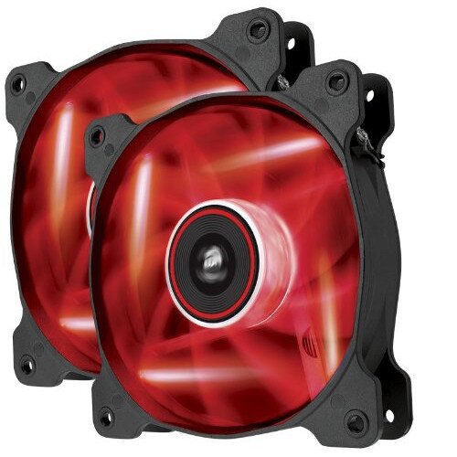 Corsair Air Series AF120 LED Red Quiet Edition High Airflow 120mm Fan - Twin Pack