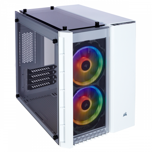 Corsair Crystal Series 280X RGB Tempered Glass Micro ATX Computer Case - White