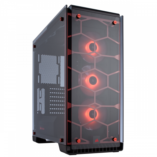 Corsair Crystal Series 570X RGB ATX Mid-Tower Case - Red
