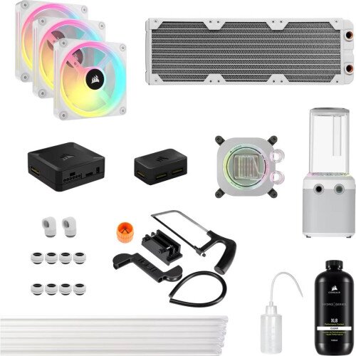 Corsair Hydro X Series iCUE LINK XH405i RGB Custom Cooling Kit - White