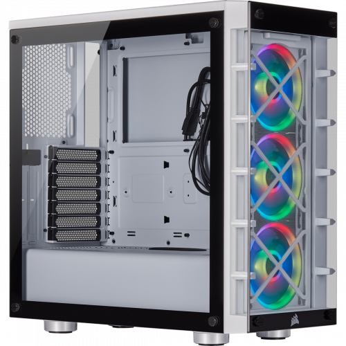 Corsair iCUE 465X RGB Mid-Tower ATX Smart Computer Case - White