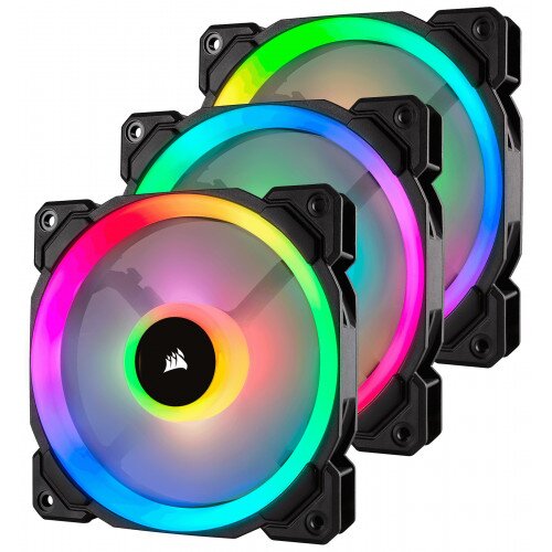 Corsair LL120 RGB 120mm Dual Light Loop RGB LED PWM Fan - 3 Fan Pack with Lighting Node PRO