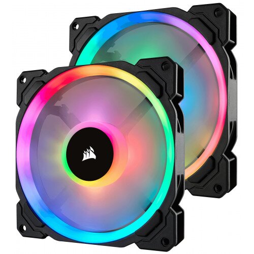 Corsair LL140 RGB 140mm Dual Light Loop RGB LED PWM Fan - 2 Fan Pack with Lighting Node PRO