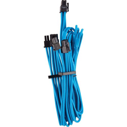 Corsair Premium Individually Sleeved PCIe Cables (Dual Connector) Type 4 Gen 4 - Blue