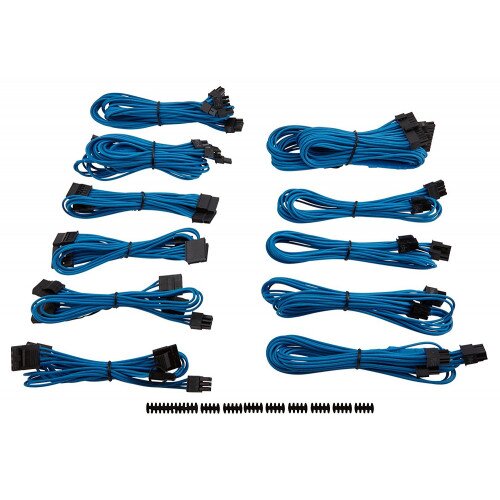 Corsair Premium Individually Sleeved PSU Cable Kit Pro Package, Type 4 (Generation 3) - Blue