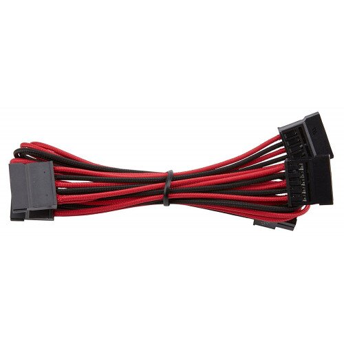 Corsair Premium Individually Sleeved SATA Cable, Type 4 (Generation 3) - Red/Black
