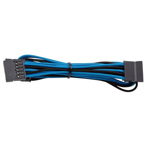 Corsair Premium Individually Sleeved SATA Cable, Type 4 (Generation 3) - Blue/Black