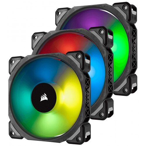 Corsair ML120 PRO RGB LED 120MM PWM Premium Magnetic Levitation Fan - 3 Fan Pack with Lighting Node PRO