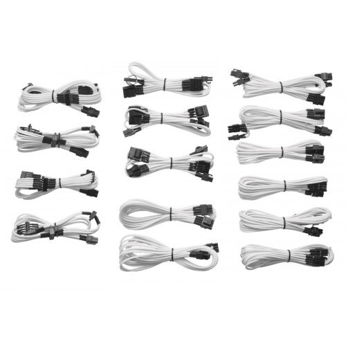 Corsair Professional Individually sleeved DC Cable Kit, Type 3 (Generation 2) - White