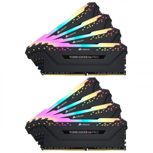 Corsair VENGEANCE RGB PRO DDR4 DRAM Memory Kit - Black - 64GB Kit (8 x 8GB) - 3000MHz CL15