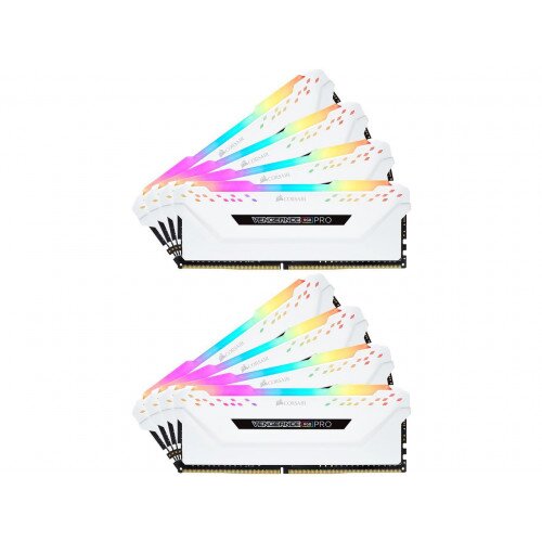 Corsair VENGEANCE RGB PRO DDR4 DRAM Memory Kit - White - 128GB Kit (8 x 16GB) - 3200MHz CL16