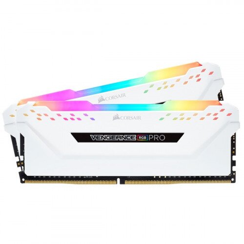 Corsair VENGEANCE RGB PRO DDR4 DRAM Memory Kit - White - 32GB Kit (2 x 16GB) - 2666MHz CL16