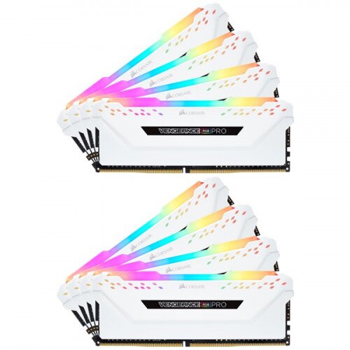 Corsair VENGEANCE RGB PRO DDR4 DRAM Memory Kit - White - 128GB Kit (8 x 16GB) - 3000MHz CL16