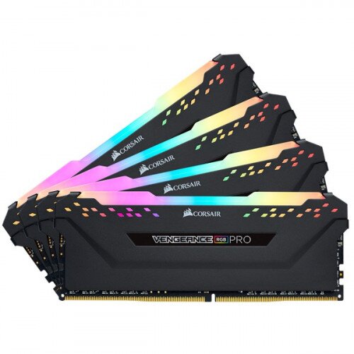 Corsair VENGEANCE RGB PRO DDR4 DRAM Memory Kit - Black - 64GB Kit (4 x 16GB) - 2666MHz CL16